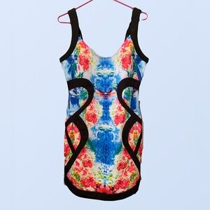 Abstract Psychedelic Stretchy Form fitting Sexy Mini Dress Party‎ Club Large